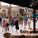 Restaurants, Piazza Bra, Verona, Veneto, Italy